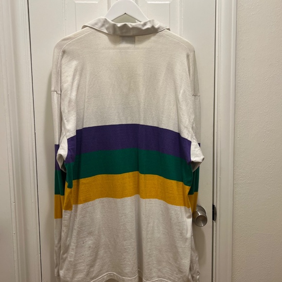 Perlis Crawfish Mardi Gras Chest Stripe Rugby - Picture 3 of 3